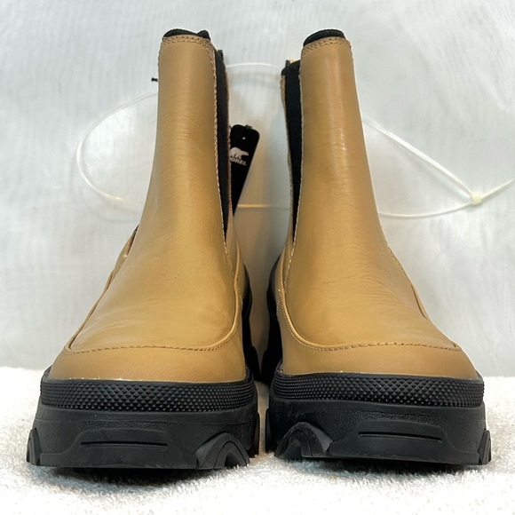 NEW SOREL Woman's Brex Waterproof Chelsea Boot TAN / BLACK Size 6 - Picture 4 of 14